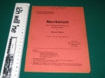 Merkblatt Besonderheiten Köln 1959