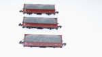 3 x Hochboardwagen mit Schotter