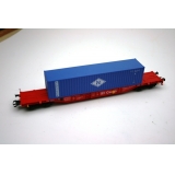 Märklin, Containertragwagen, mit blauen Container