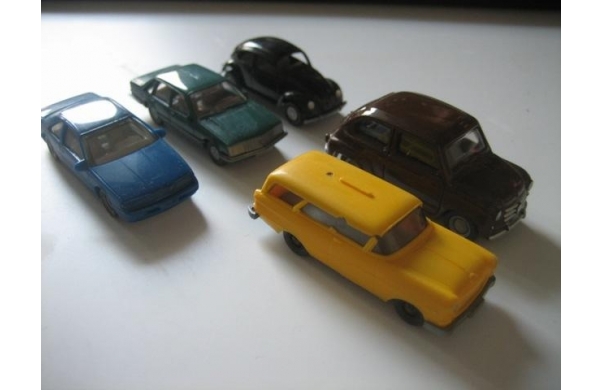 Sort. Wiking Pkw, 5 Stck.