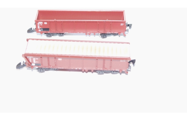 2 x vierachsige Hochboardwagen